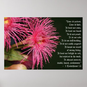 Liefde is Geduldig Bijbeltekst Huwelijkscadeau Poster