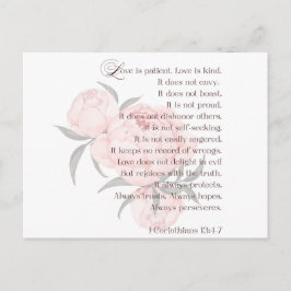 Liefde is Geduldig – Bijbeltekst Huwelijkskaart Briefkaart