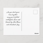 Liefde is Geduldig Bijbelvers Strand Bruiloft Briefkaart (Achterkant)