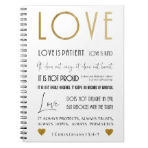 Liefde is geduldig Bijbelvers Typografie Goud Chic