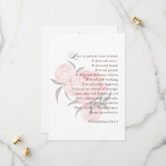 Liefde is Geduldig – Bloemenschrift Bewaar de Datu Save The Date (Voorkant / Achterkant in situ)