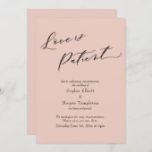 Liefde is Geduldig Blos Roze Uitgestelde Trouwkaar Kaart (Voorkant / Achterkant)