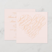 Liefde is geduldig... blozen en gouden kalligrafie kaart (Voorkant / Achterkant)