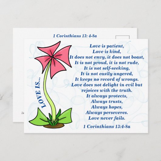 LIEFDE IS geduldig Briefkaart (Voorkant / Achterkant)