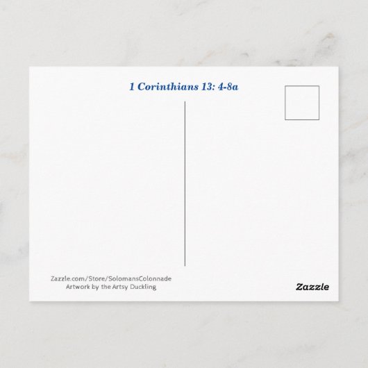 LIEFDE IS geduldig Briefkaart (Achterkant)