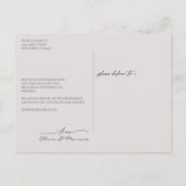 Liefde is geduldig bruiloft uitstel Mauve Briefkaart (Achterkant)