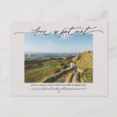 Liefde is geduldig bruiloft uitstel Mauve Briefkaart (Voorkant)