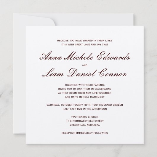 Liefde is geduldig... chocolade champagne script. kaart (Achterkant)