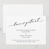 Liefde is Geduldig Elegante Uitgestelde Trouwkaart Kaart (Voorkant / Achterkant)