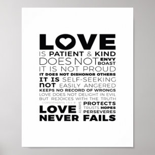 Liefde is Geduldig en Vriendelijk Niet Afgunstig G Poster