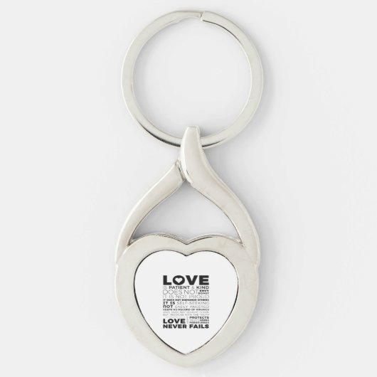 Liefde is Geduldig en Vriendelijk Niet Afgunstig P Sleutelhanger (Voorkant)