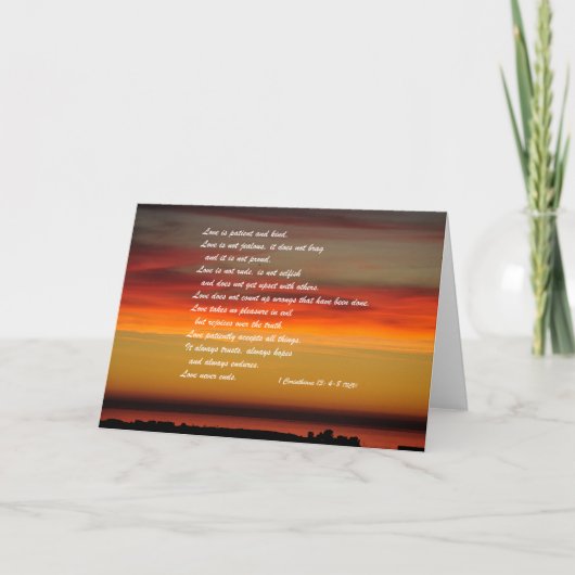 "Liefde is geduldig en vriendelijk..."wenskaart Kaart (Voorkant)