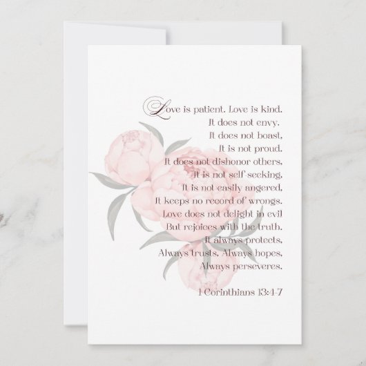 Liefde is geduldig – Floral Scripture Save the Dat Save The Date (Voorkant)