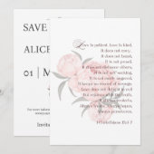 Liefde is geduldig – Floral Scripture Save the Dat Save The Date (Voorkant / Achterkant)