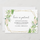 Liefde Is Geduldig Groene Huwelijk Nieuwe Datum Kaart (Voorkant)