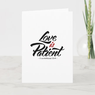 Liefde is Geduldig Hand Lettering Artistiek Design Kaart