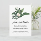 Liefde is geduldig huwelijk uitstel tropisch kaart (Staand voorkant)