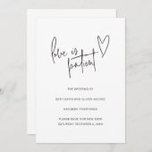 Liefde is Geduldig Huwelijksuitstel Eenvoudige Uit Save The Date (Voorkant / Achterkant)