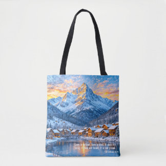 Liefde is Geduldig Kerstmis Tote Bag
