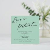 Liefde is geduldig licht groen uitgestelde bruilof kaart (Staand voorkant)