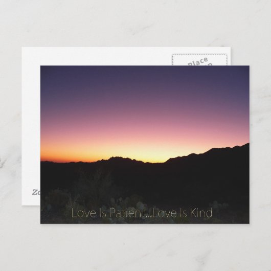 Liefde is geduldig... Liefde is aardig. Briefkaart (Voorkant / Achterkant)