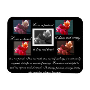 Liefde is geduldig, liefde is aardig floreel magneet