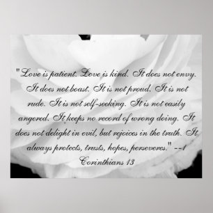 Liefde is geduldig. Liefde is aardig. Poster