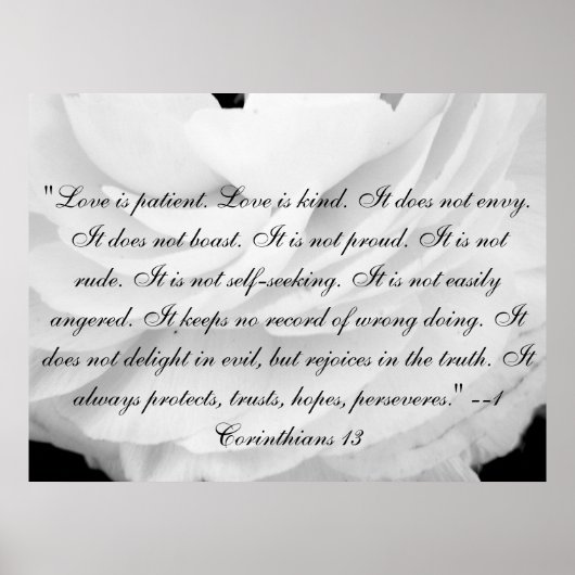 Liefde is geduldig. Liefde is aardig. Poster (Voorkant)