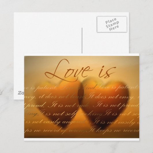 Liefde is geduldig, liefde is vriendelijk briefkaart (Voorkant / Achterkant)