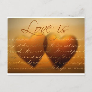 Liefde is geduldig, liefde is vriendelijk briefkaart
