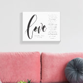 Liefde is geduldig, liefde is vriendelijk, modern  canvas afdruk (Insitu (Woonkamer))