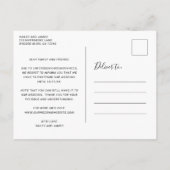 Liefde is geduldig met handgeschreven weddenschap  aankondigingskaart (Achterkant)