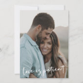 Liefde Is Geduldig Nieuwe Trouwdatum Fotokaart Save The Date (Voorkant)