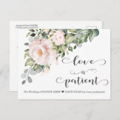 Liefde Is Geduldig Roze Bloemen Trouwdatum Verzet Briefkaart (Voorkant / Achterkant)