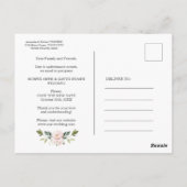 Liefde Is Geduldig Roze Bloemen Trouwdatum Verzet Briefkaart (Achterkant)