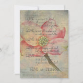 Liefde is geduldig roze dogwood bloemenbruiloft kaart (Achterkant)