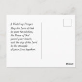 Liefde is Geduldig Roze Tulpen Bijbel Bruiloft Briefkaart (Achterkant)