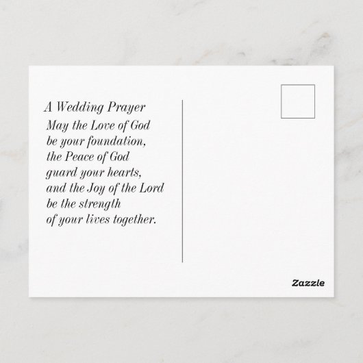 Liefde is Geduldig Roze Tulpen Bijbel Bruiloft Briefkaart (Achterkant)