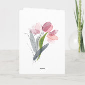 Liefde is Geduldig Roze Tulpen Bijbel Bruiloft Kaart (Achterkant)