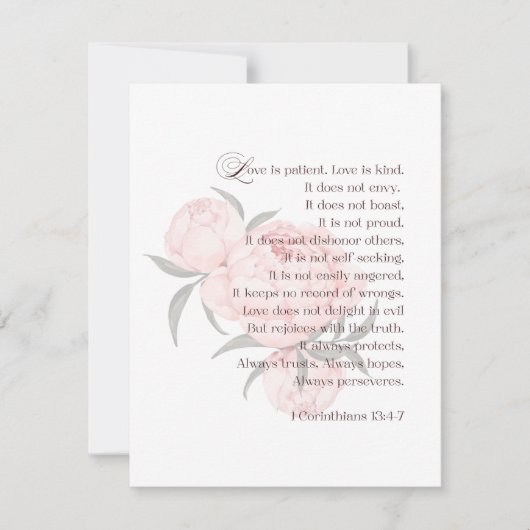 Liefde is Geduldig – Schrift RSVP-kaart RSVP Kaartje (Voorkant)