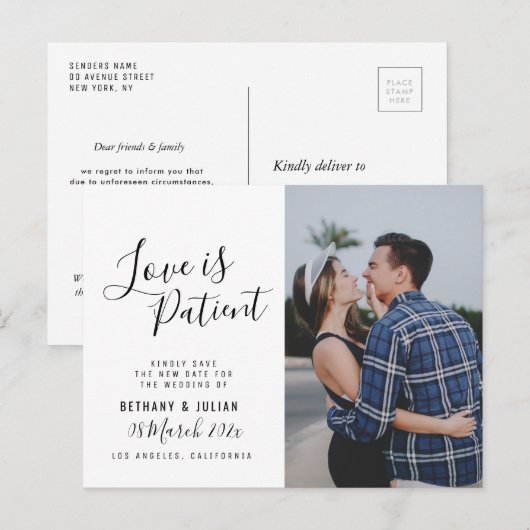 LIEFDE IS GEDULDIG, script foto wijzigen van de da Briefkaart (Voorkant / Achterkant)