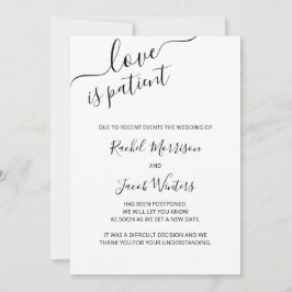 Liefde is Geduldig Sierlijk Schrift Uitstel Aankondiging