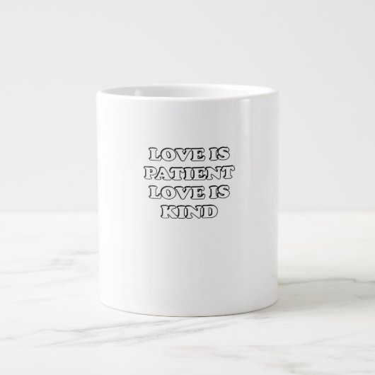 Liefde is Geduldig Subtiel Design Grote Koffiekop (Voorkant)