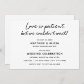 Liefde is geduldig Trouw Aankondiging Receptie (Voorkant / Achterkant)