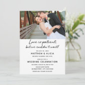 Liefde is geduldig Trouwkaart Borrel Kaart (Staand voorkant)