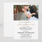 Liefde is geduldig Trouwkaart Borrel Kaart (Voorkant / Achterkant)