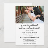 Liefde is geduldig Trouwkaart Bruiloft Kaart (Voorkant / Achterkant)