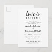 Liefde is Geduldig Uitgestelde Bruiloft in Elegant Uitnodiging Briefkaart (Voorkant / Achterkant)