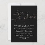 Liefde is Geduldig | Uitgestelde Huwelijksaankondi Kaart (Voorkant)