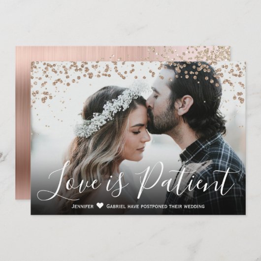 Liefde is Geduldig Uitgestelde Trouw Aankondiging (Voorkant / Achterkant)